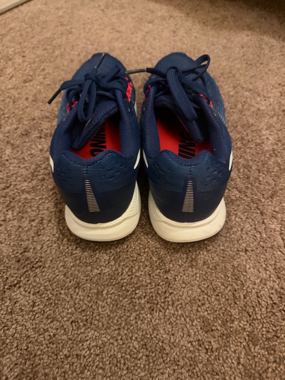 Nike Navy & White Running Sneakers with Red Accents - Picture 3 of 5